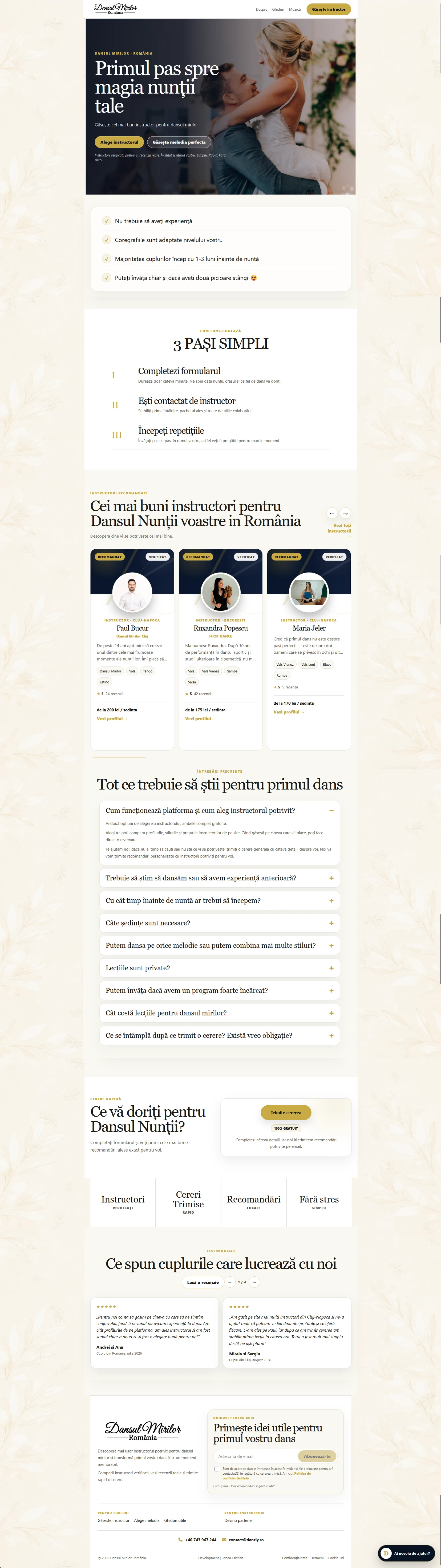 Dansul Mirilor website preview